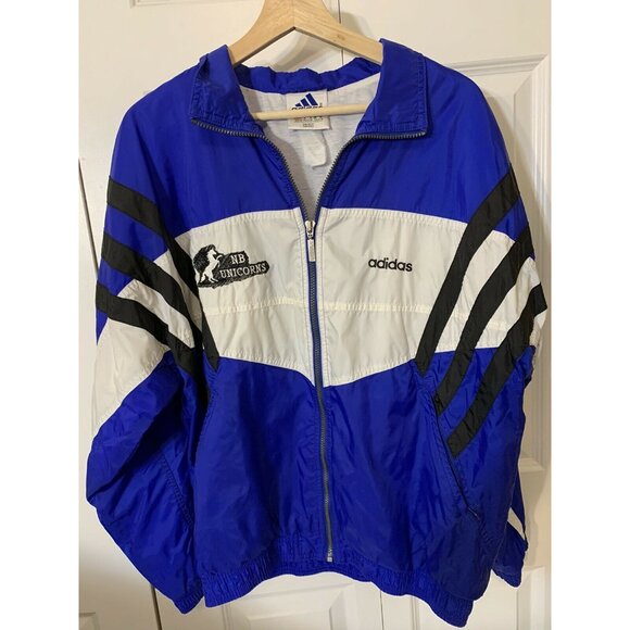 Adidas Jacket‎ Windbreaker Blue and White Sz M Men’s NB Unicorns - Picture 3 of 7